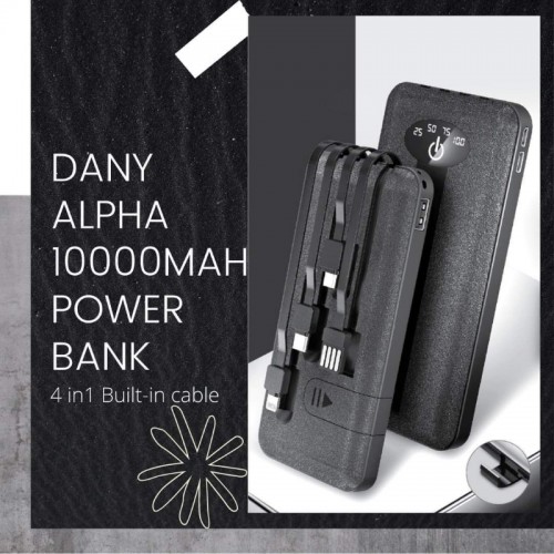 Dany Alpha X-200 10000mAh Power Bank with Phone Holder, LED Display and 2x Torch Lights